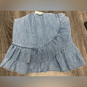 Express Blue Denim Crop Top